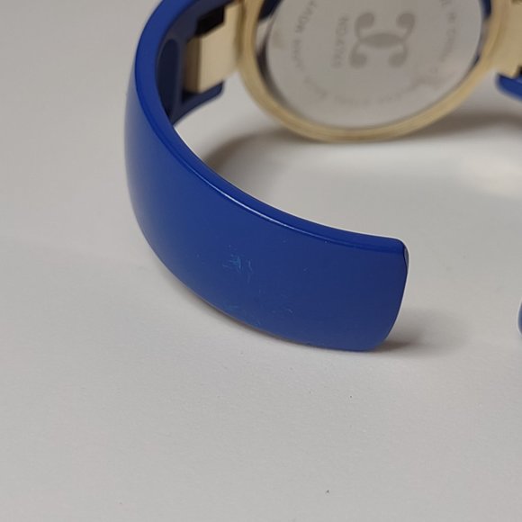 Blue And Gold Tone 6 Inch Cuff Watch - Picture 6 of 12